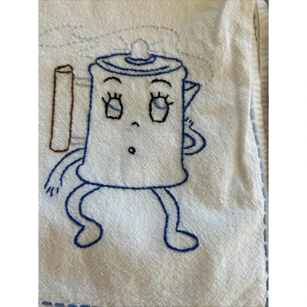 Vintage Hand, Embroidered Tea Towels, Chickens, Birds, Butterfly Toilet Paper